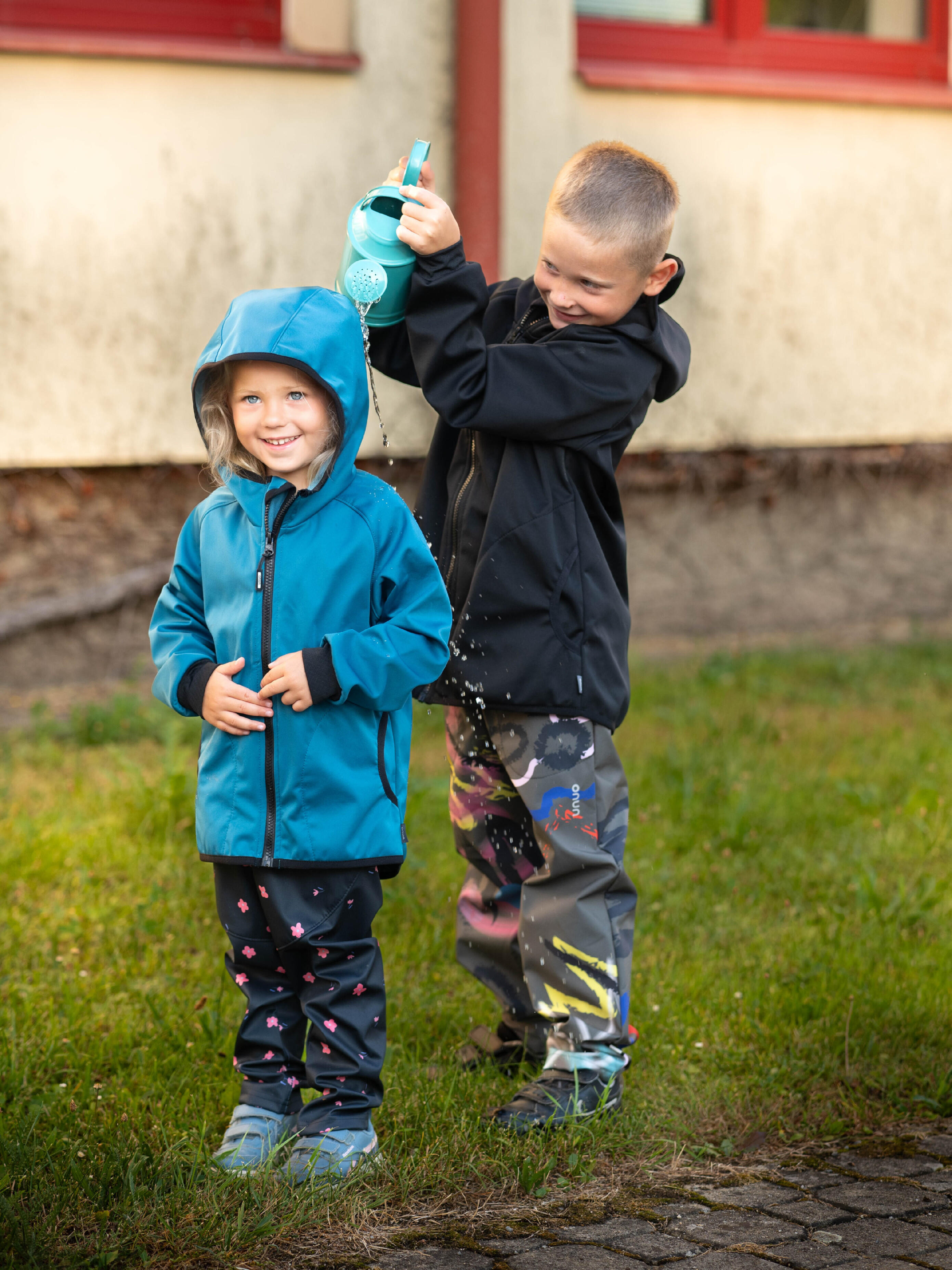 Elastische Softshell-Hose mit Fleece für Kinder Sporty, Blumen 6/7