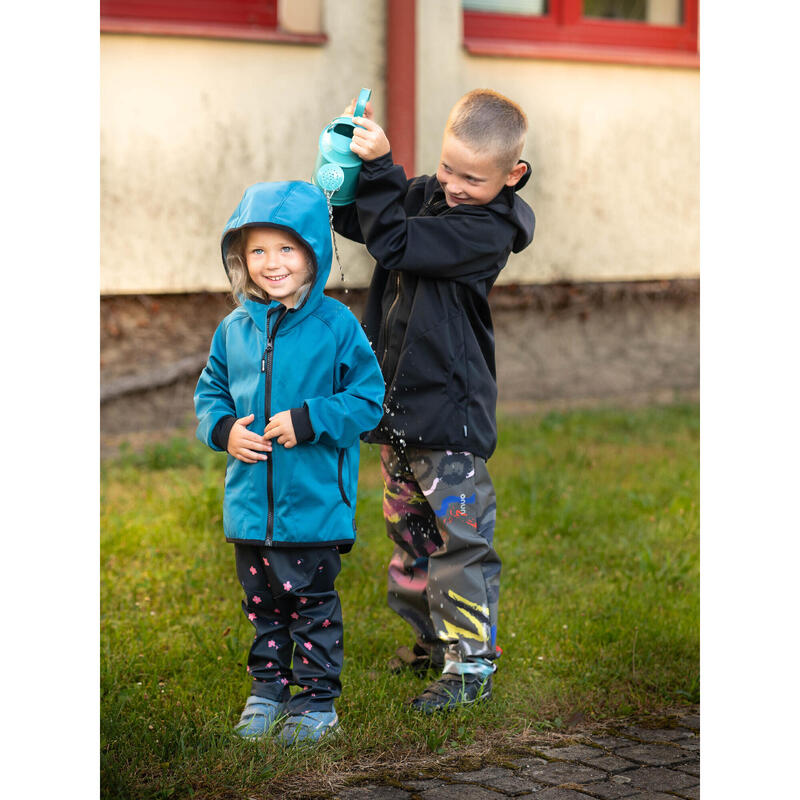 Dětské softshellové kalhoty s fleecem pružné Sporty, Květiny