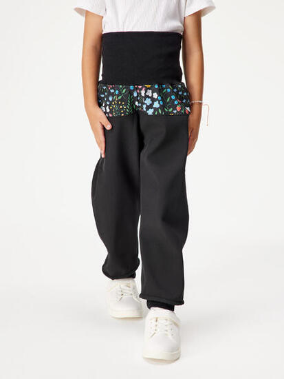 Softshell-Hose mit Fleece für Kleinkinder Basic, Schwarz, Garten