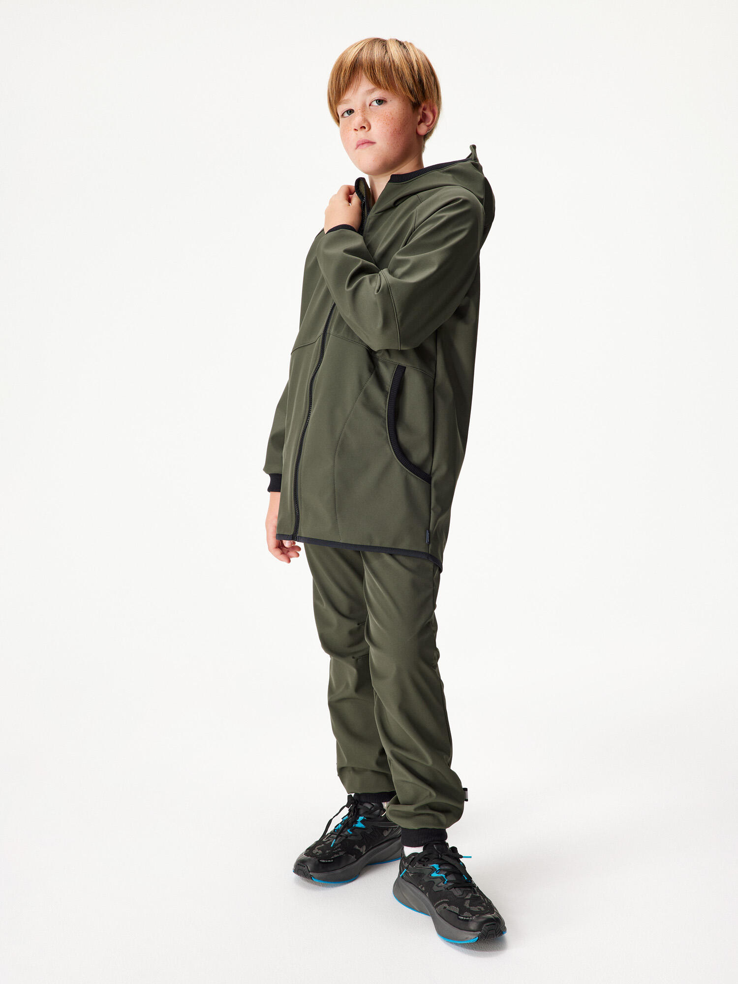 Softshell-Jacke mit Fleece für Kinder Street, Khaki 4/7