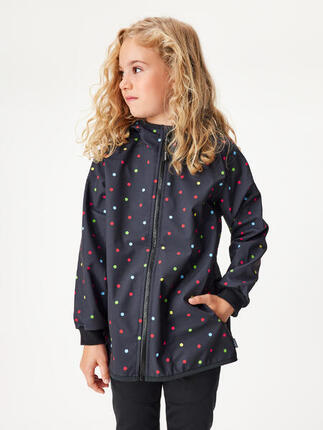 Elastische, ungefütterte Softshell-Jacke für Kinder Basic, Schwarz