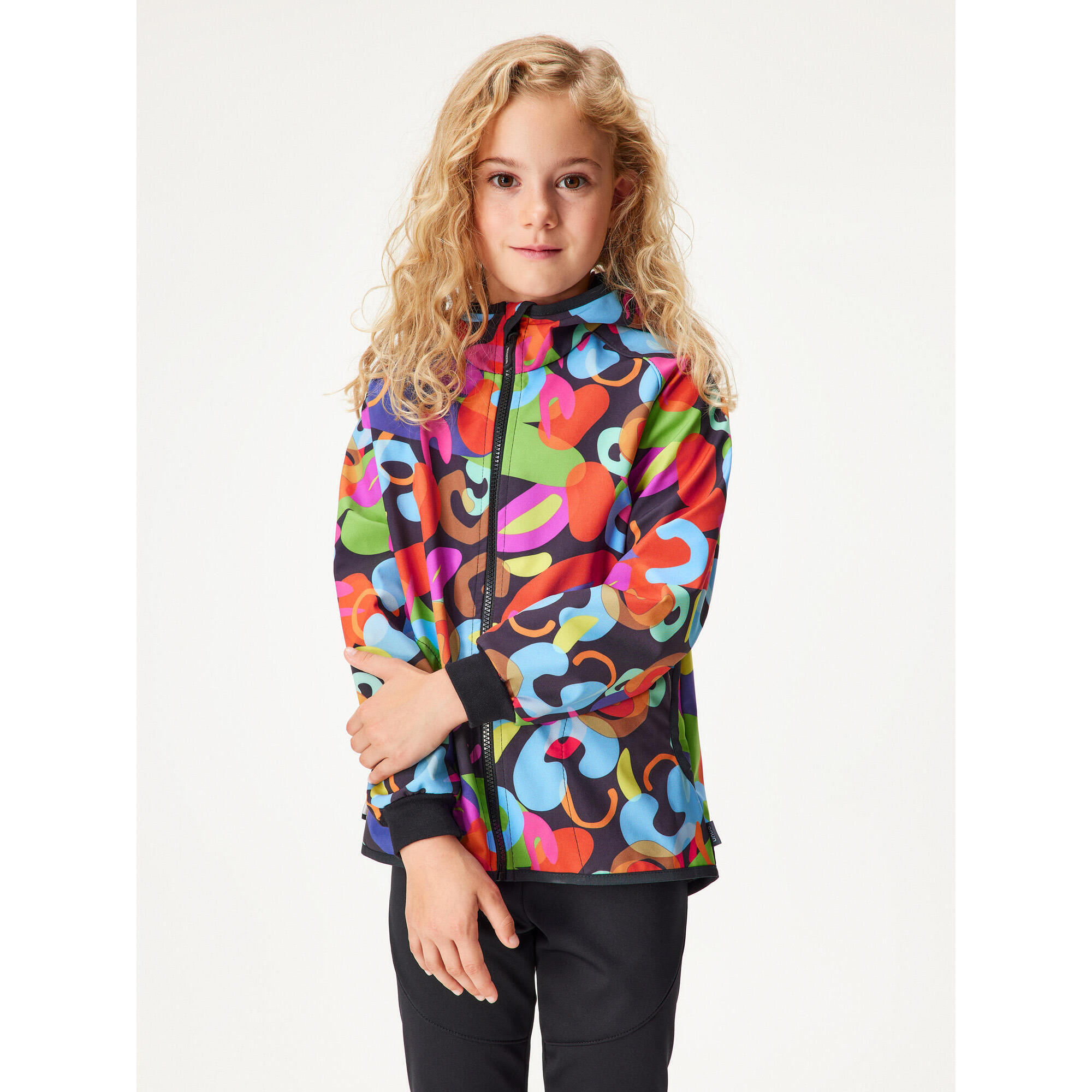 UNUO Dětská softshellová bunda s fleecem Basic, Barevný svět