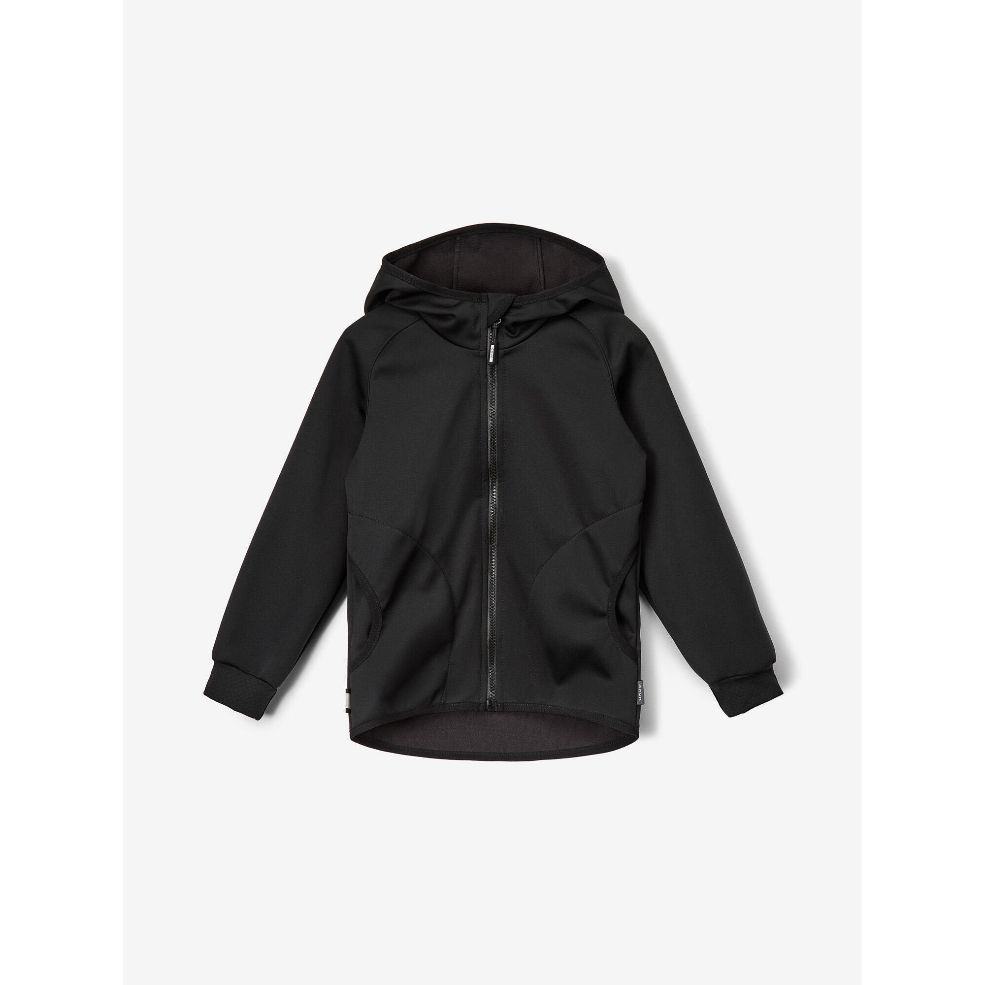 UNUO Dětská softshellová bunda s fleecem pružná Basic, Černá