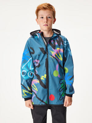 Softshell-Jacke mit Fleece für Kinder Basic, Kobalt, Fantasie