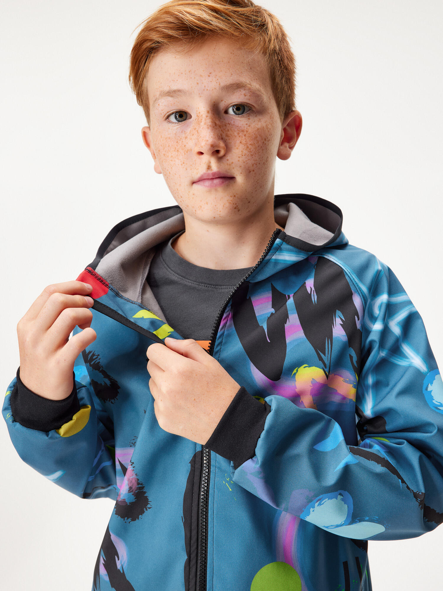 Softshell-Jacke mit Fleece für Kinder Basic, Kobalt, Fantasie 5/6
