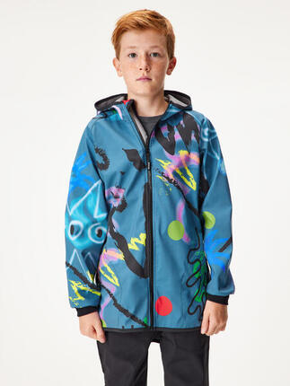 Softshell-Jacke mit Fleece für Kinder Basic, Kobalt, Fantasie