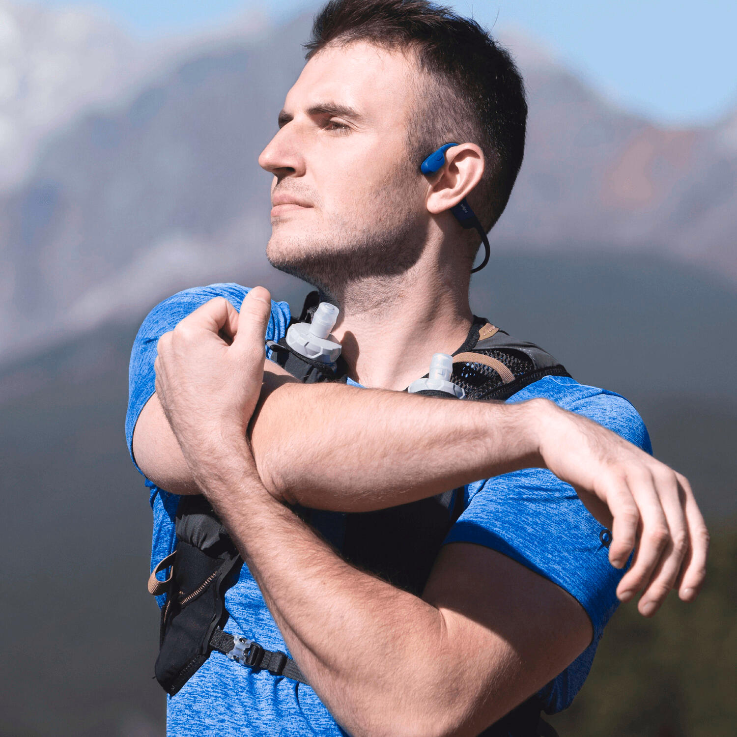 Casque sport sans fil Shokz OpenRun Bluetooth avec réduction du bruit Bleu 5/5
