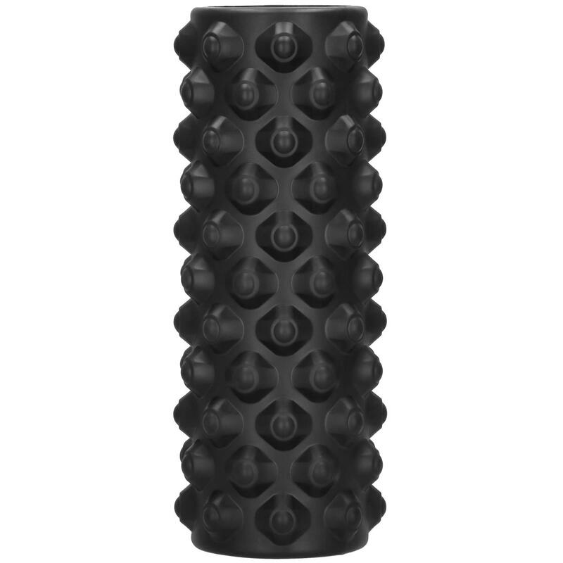 Wałek piankowy do masażu i ćwiczeń 33x10,5 cm roller z wypustkami, czarny