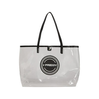 Borsa shopper in pvc trasparente con logo tondo