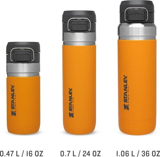 Waterfles - Thermosfles 1L Wandelen Fitness RVS Drinkfles - Deksel Met Drukknop 6/9