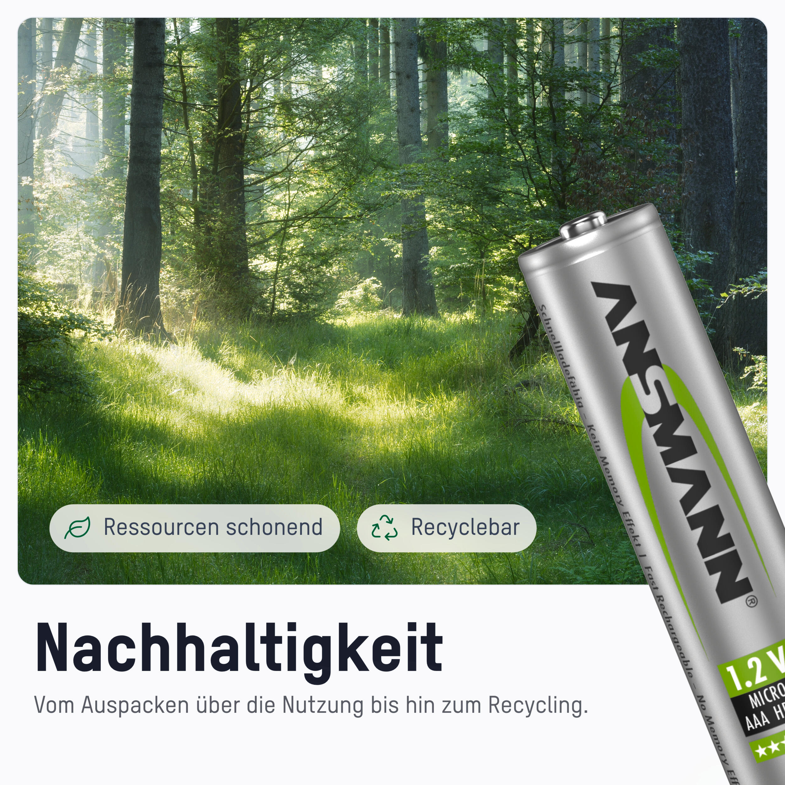 ANSMANN Akku AAA Micro 550mAh 1,2V NiMH, 8 Stück - wiederaufladbar mit maxE 7/7