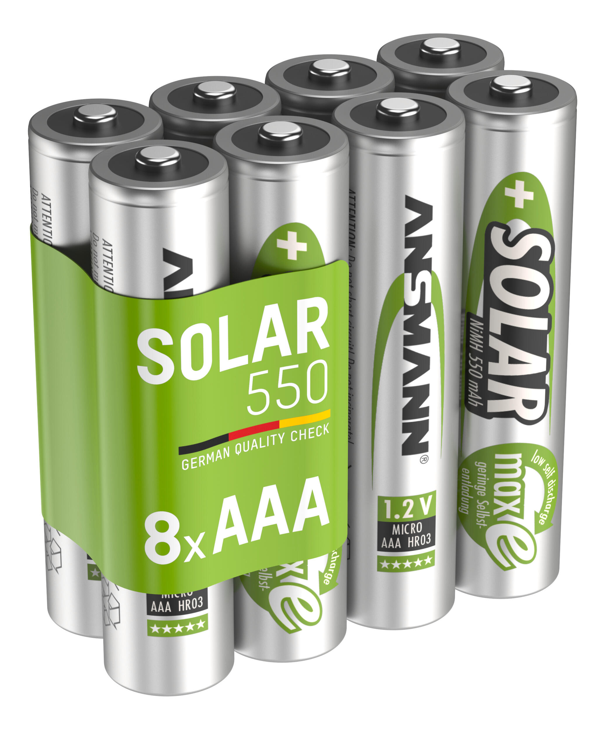 ANSMANN Akku AAA Micro 550mAh 1,2V NiMH, 8 Stück - wiederaufladbar mit maxE 2/7