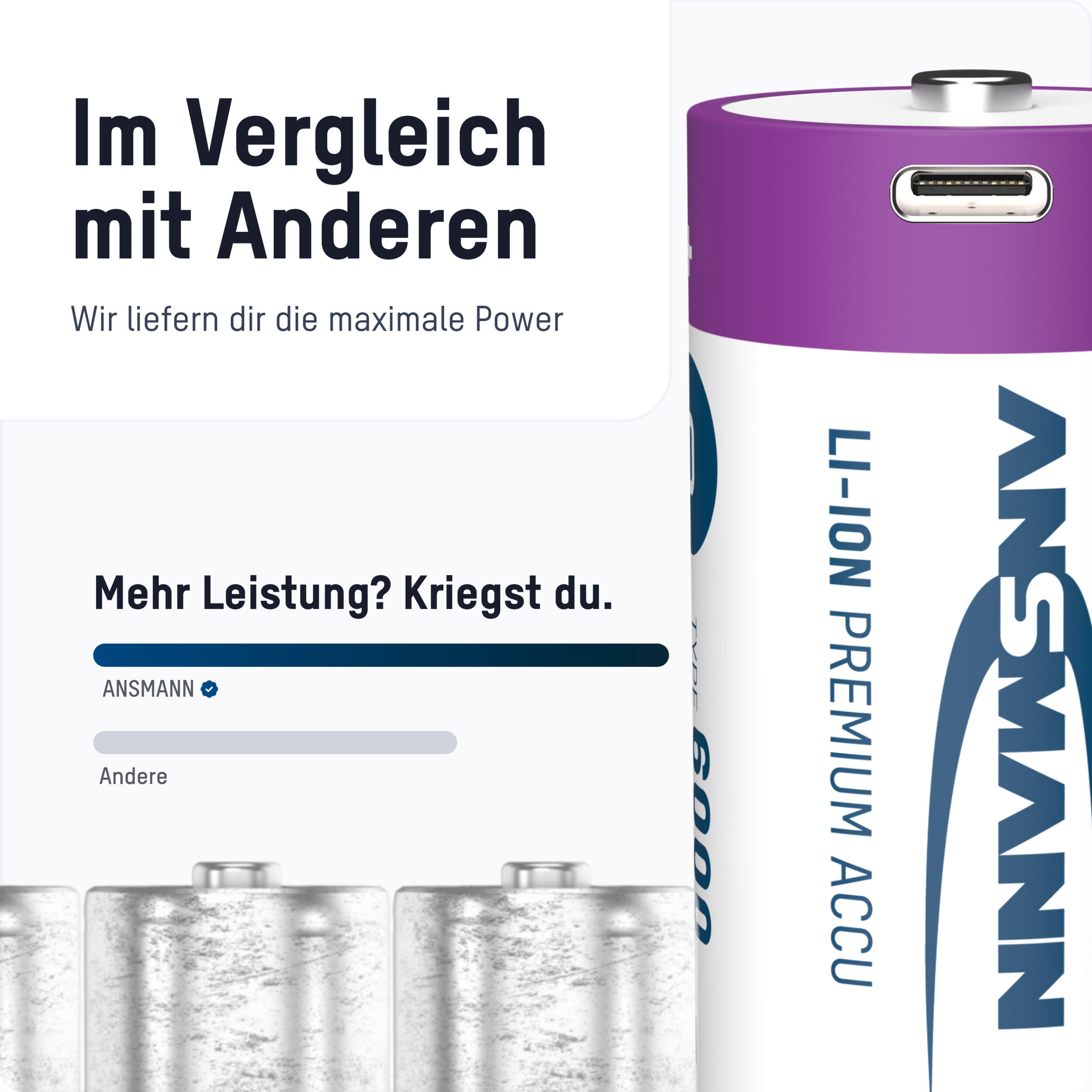 Akku Mono D 5400 mAh USB-C wiederaufladbar 1,5V, 2 Stück 6/7