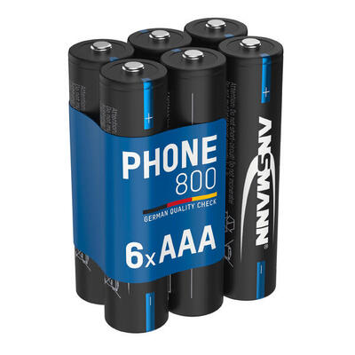 Telefon Akku Micro AAA. 6 Stück. 800 mAh NI-MH 1.2V