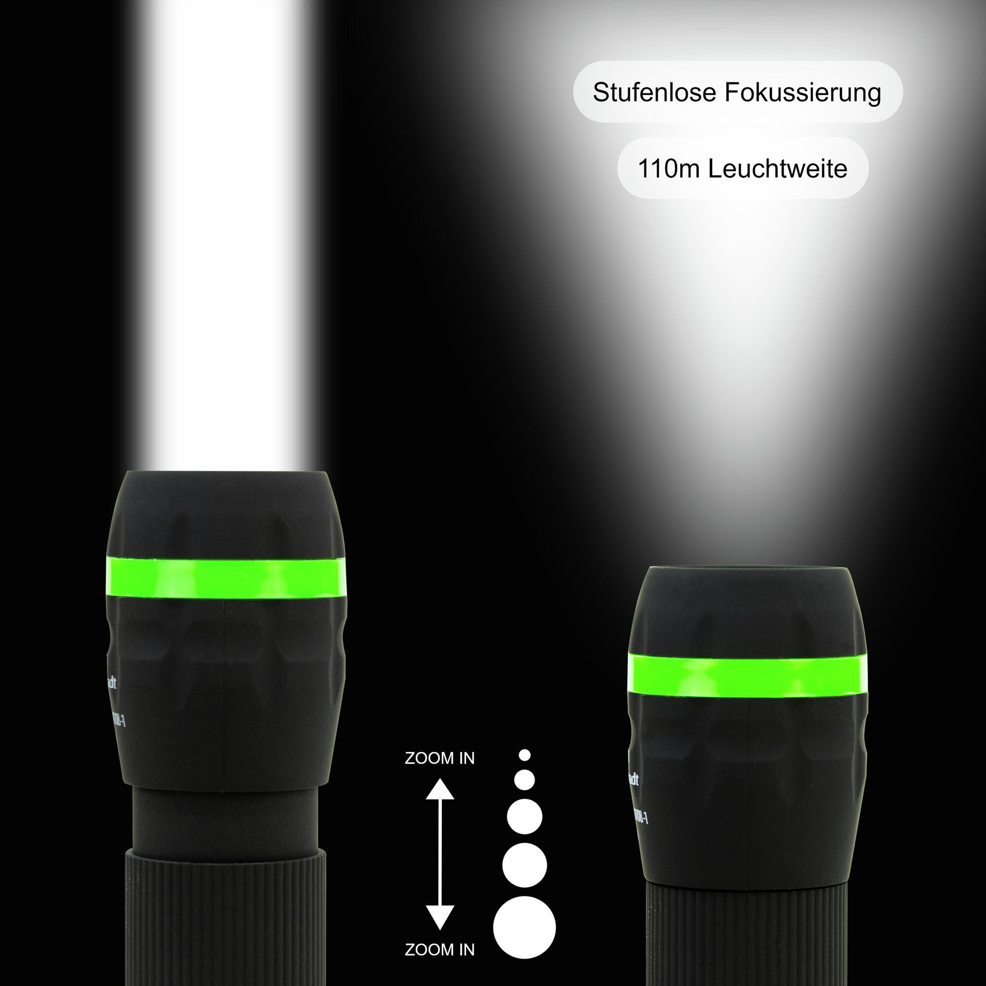 HyCell Mini LED Taschenlampe zoombar & fokussierbar inkl. AAA Batterien 2/7