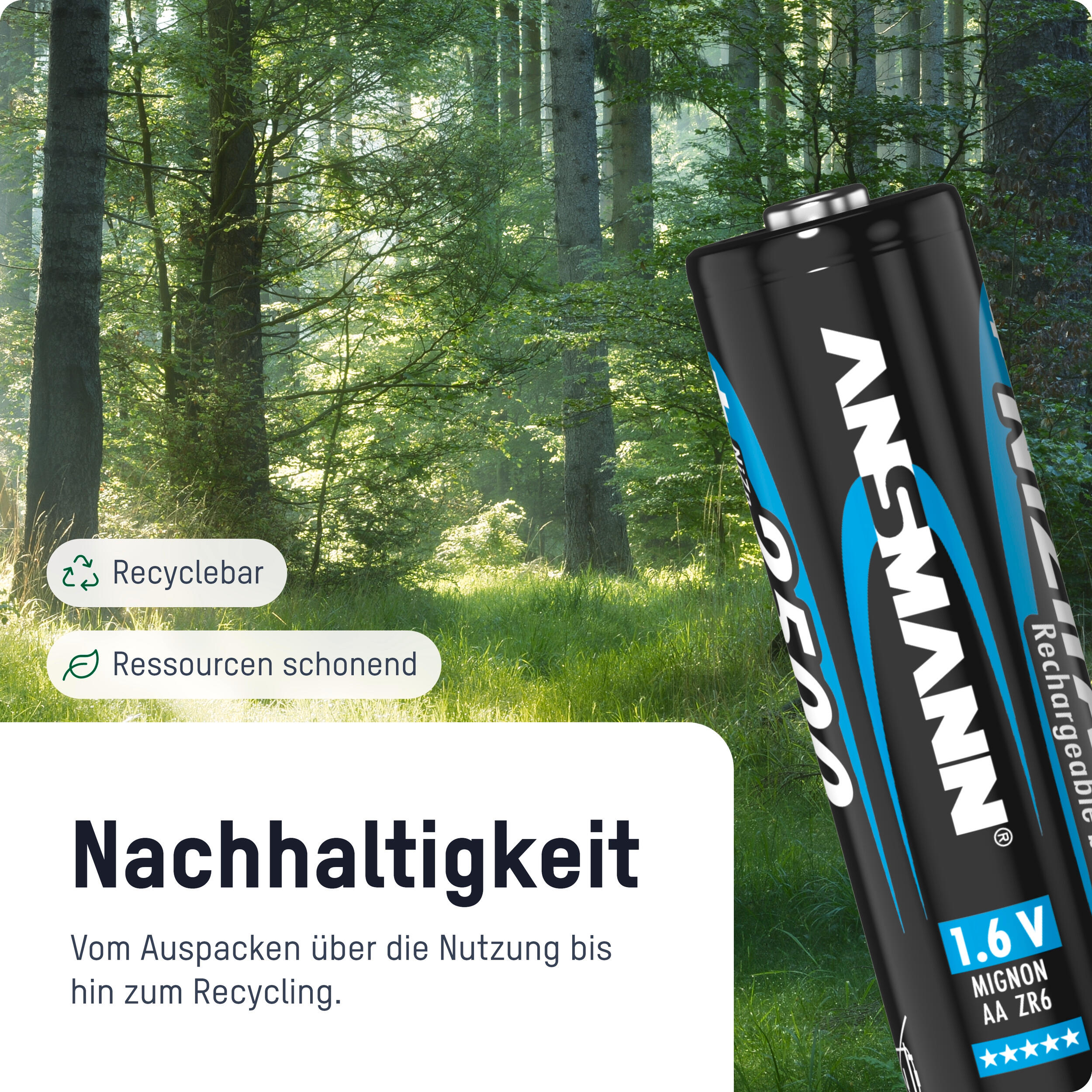 Akku Mignon AA 1500mAh 1,6V NiZn, 8 Stück, für Kamera, Controller 3/7