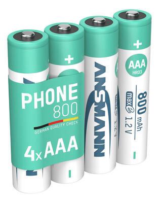 Telefon Akku AAA. 4 Stück. 800mAh 1.2V. DECT / Telefon