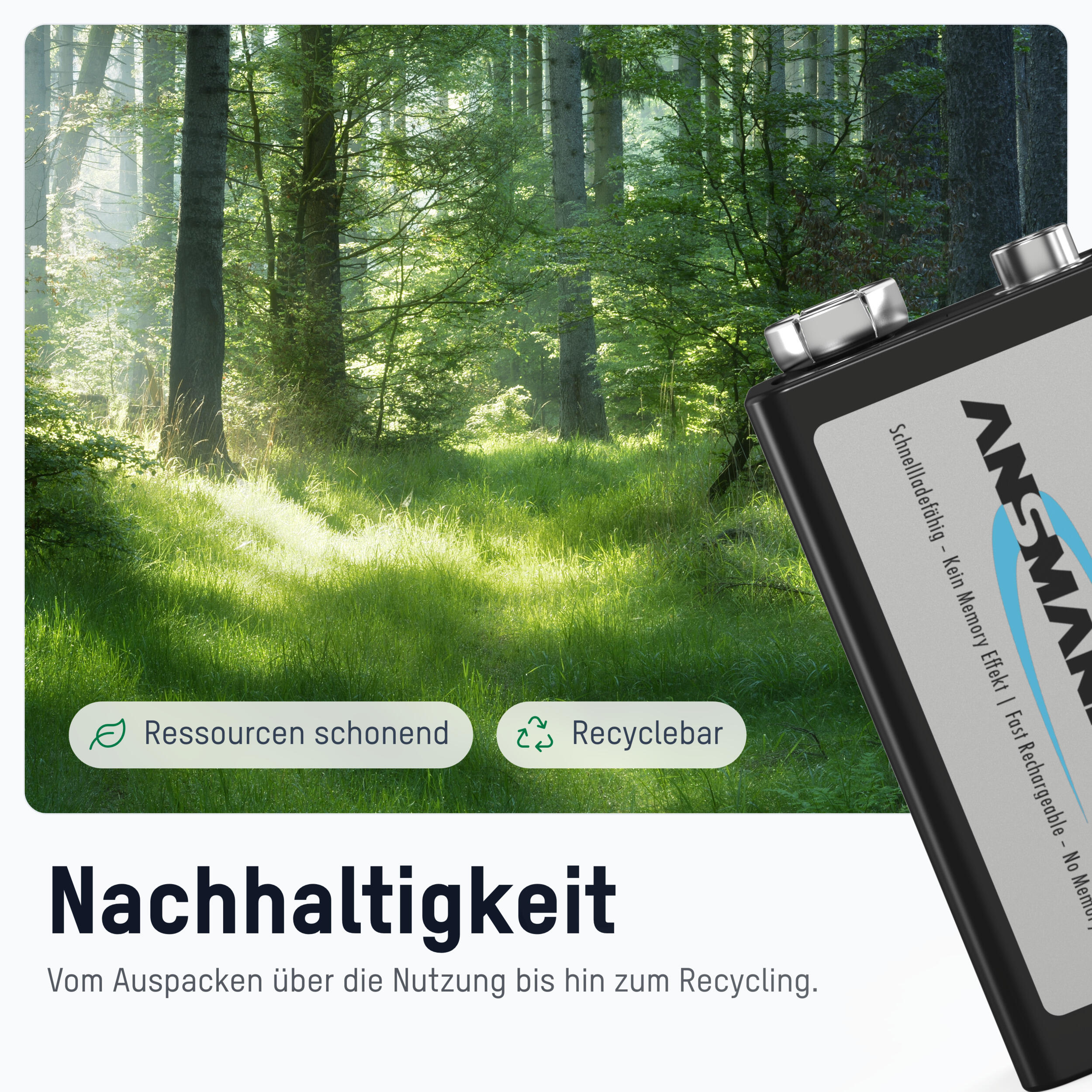 9V E-Block Akku 300 mAh Geringe Selbstentladung 7/7