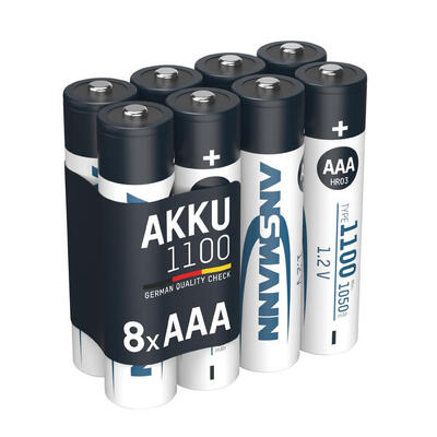 Akku AAA. 8 Stück. 1050 mAh 1.2V NiMH. Hochleistungsakku