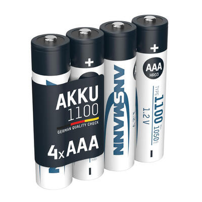 Akku AAA, 4 Stück, 1050 mAh 1,2V NiMH, Hohe Kapazität