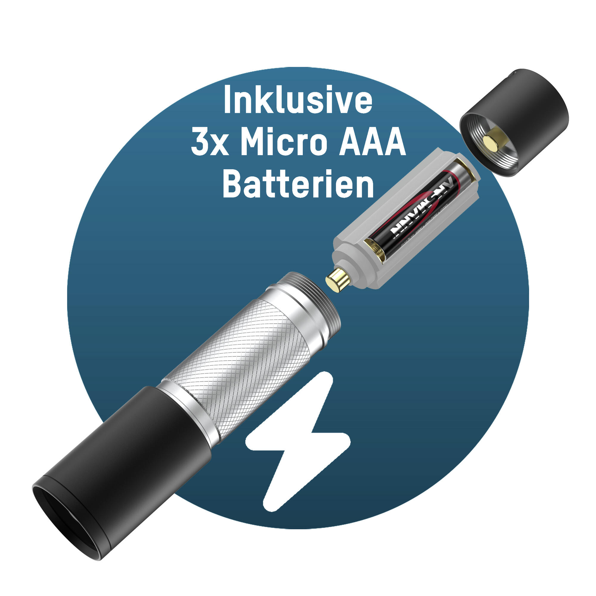 Ansmann LED Taschenlampe Daily Use 270B inkl. 3× Micro AAA / LR03 Batterien 5/7