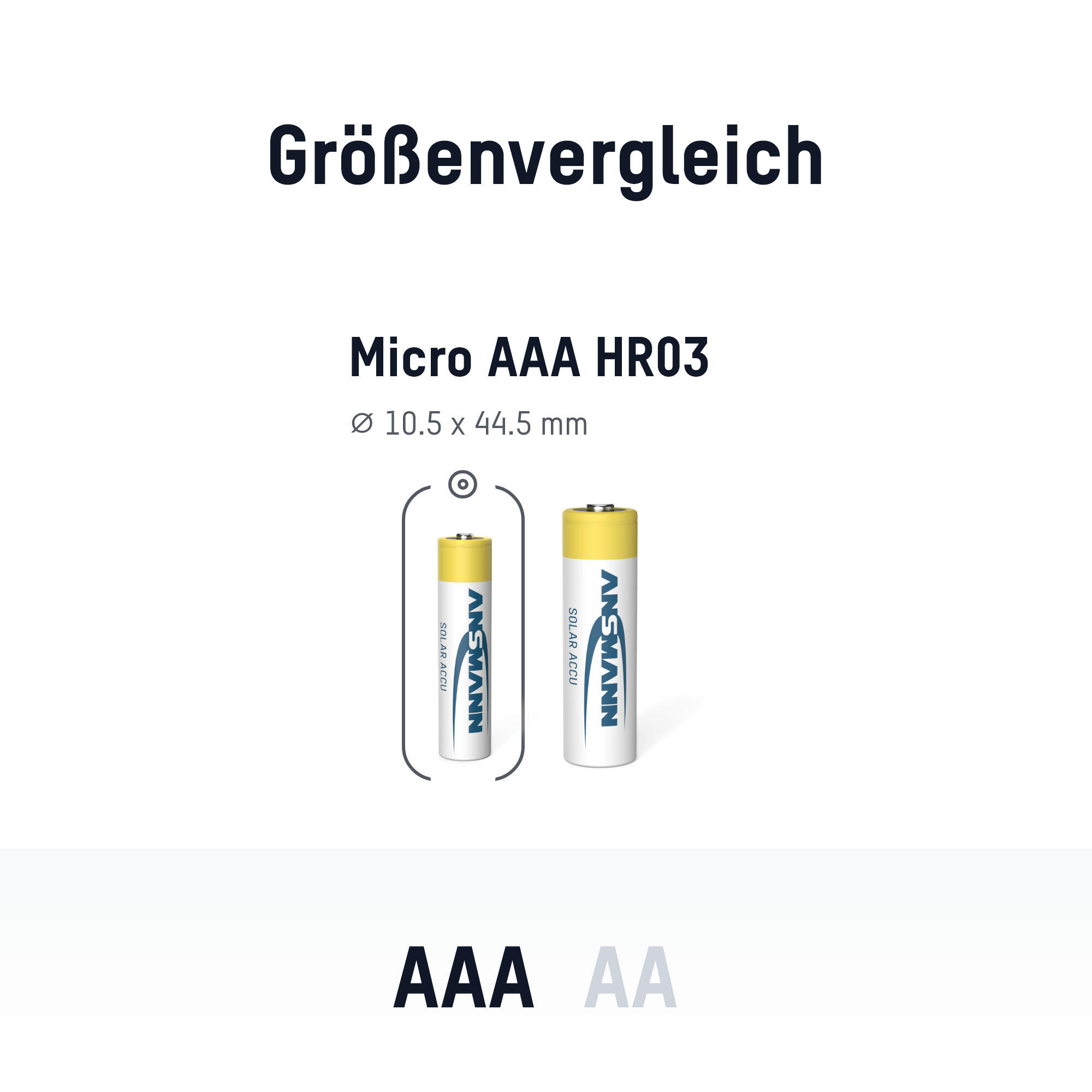 ANSMANN Akku AA Mignon 800mAh 1,2V NiMH für Solarlampen 6 Stk. wiederaufladbar 2/7