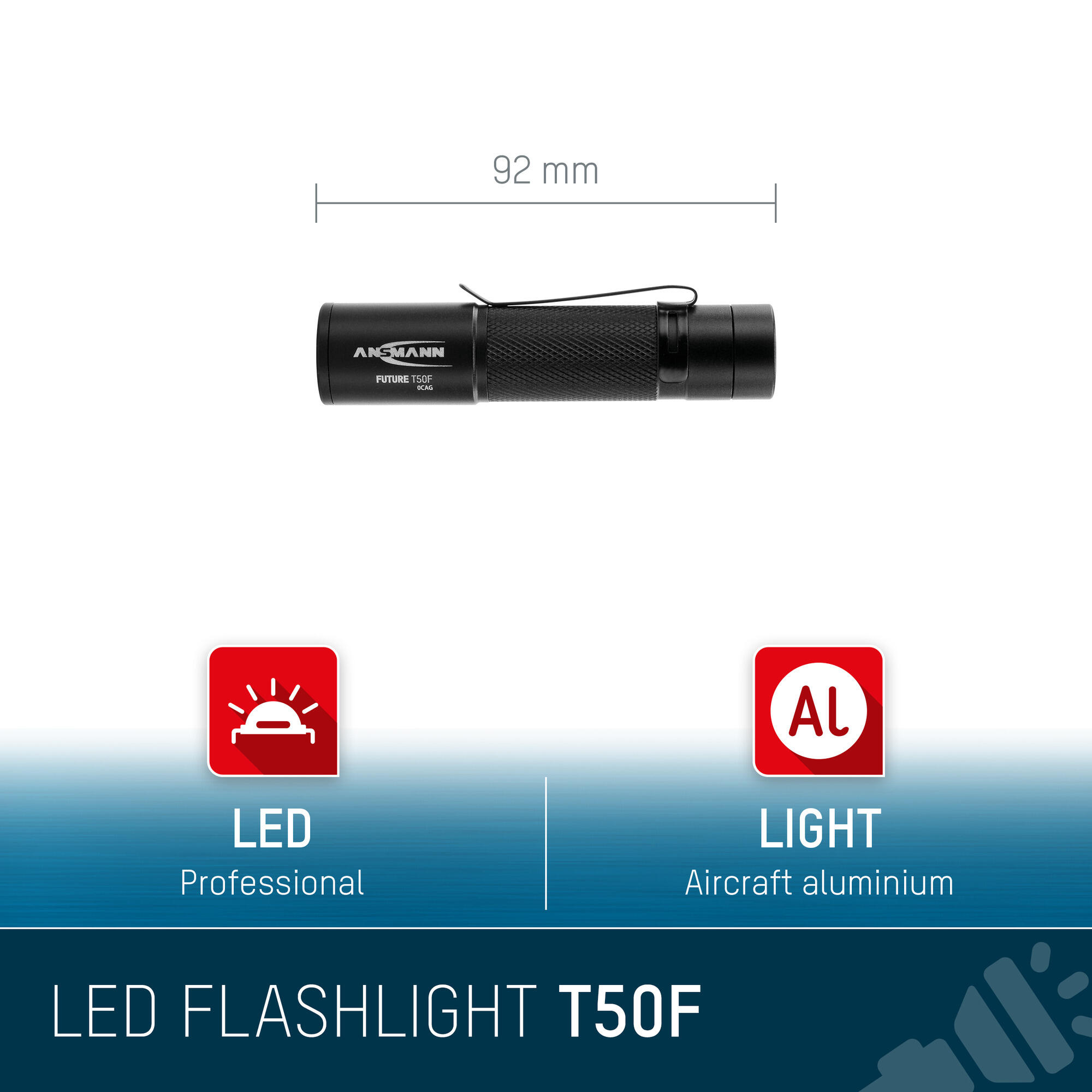 ANSMANN FUTURE T50F Fokussierbare Profi-Taschenlampe - 60 Lumen 3/7