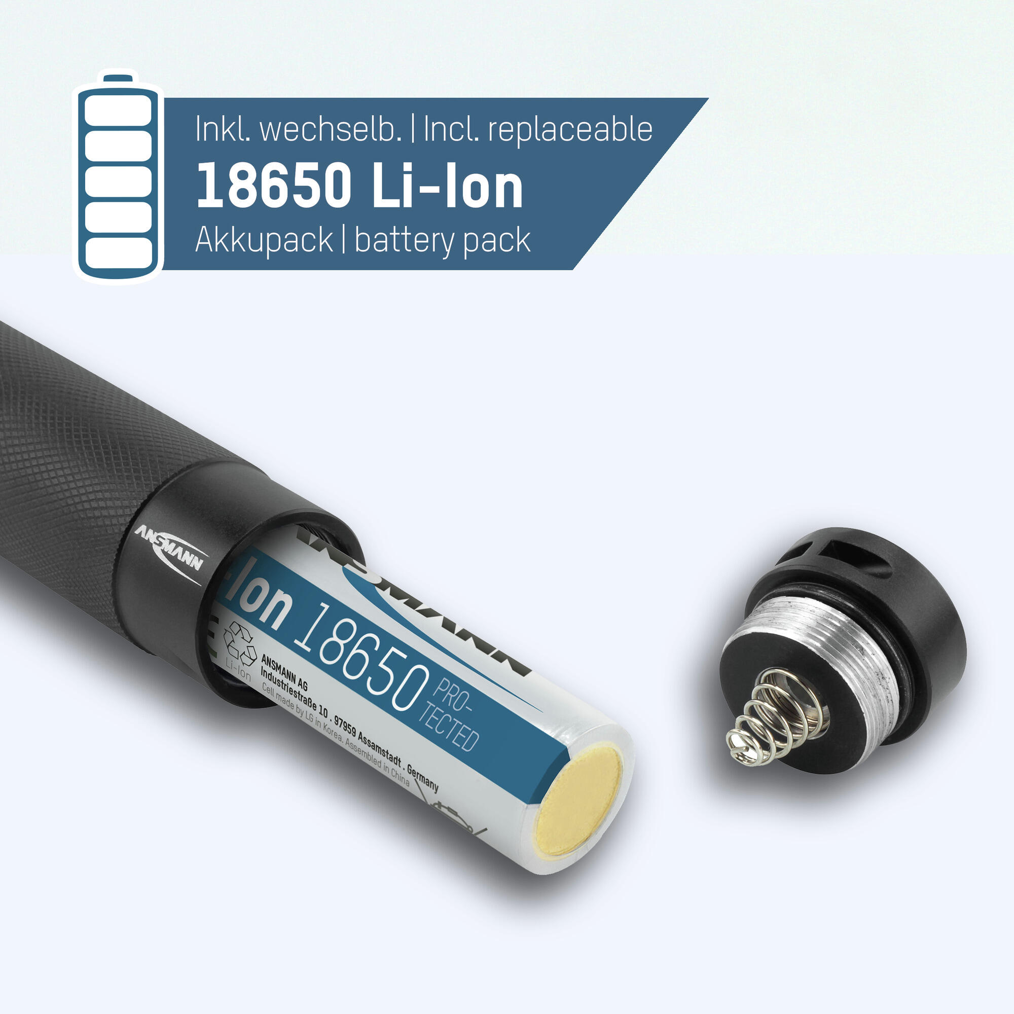 ANSMANN LED Taschenlampe schwarz T400FR, wiederaufladbar, USB Typ-C ladbar 5/7