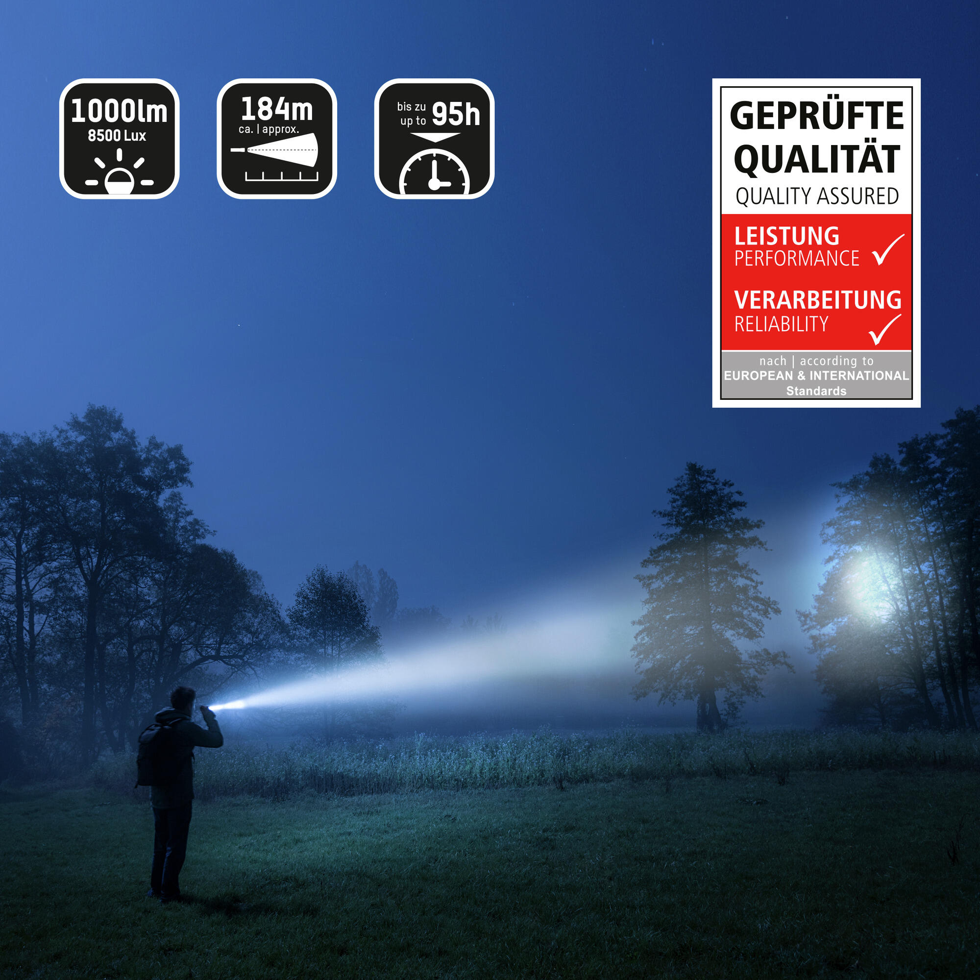 ANSMANN LED Taschenlampe schwarz T400FR, wiederaufladbar, USB Typ-C ladbar 2/7