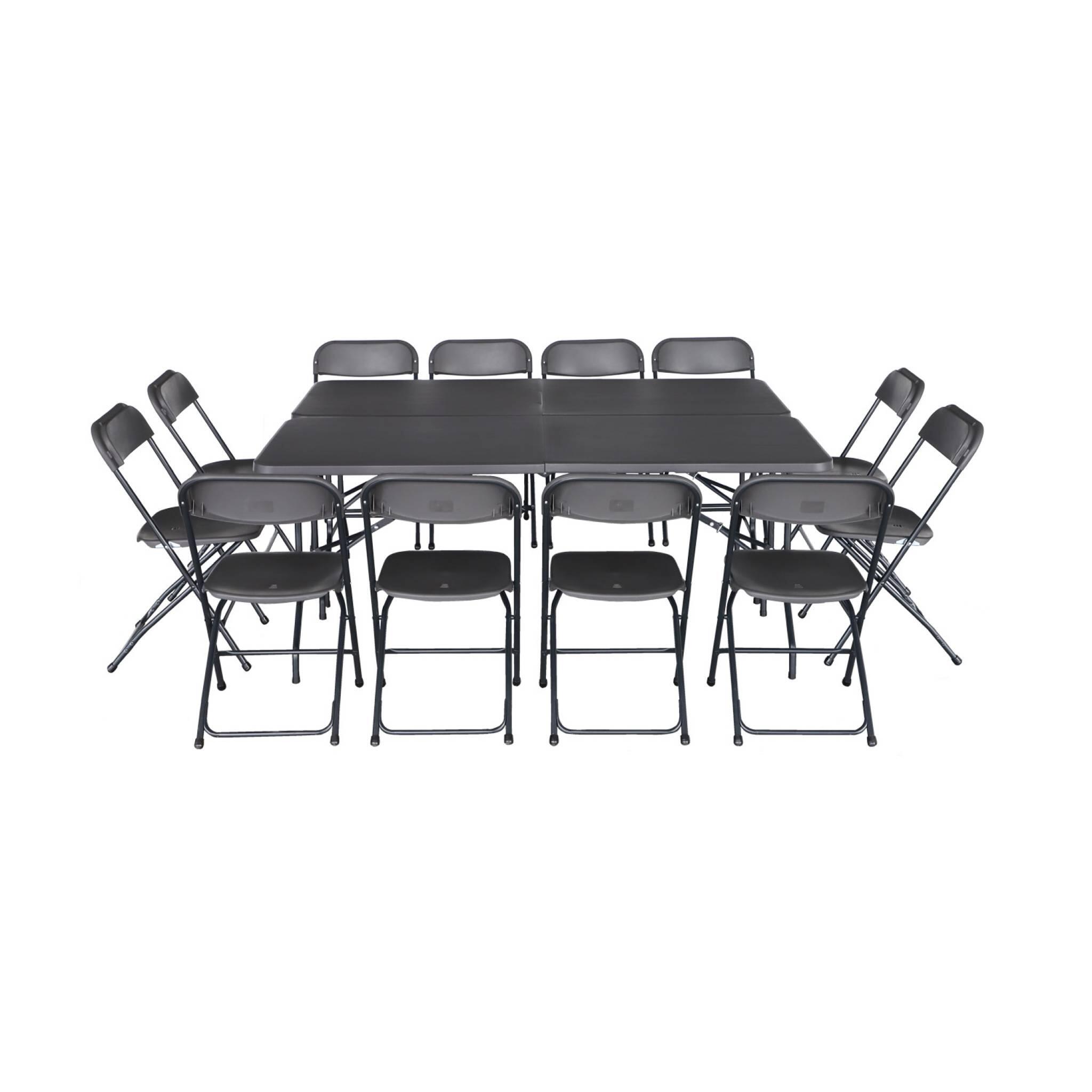 2 tables de réception pliables gris + 12 chaises I sweeek 2/6