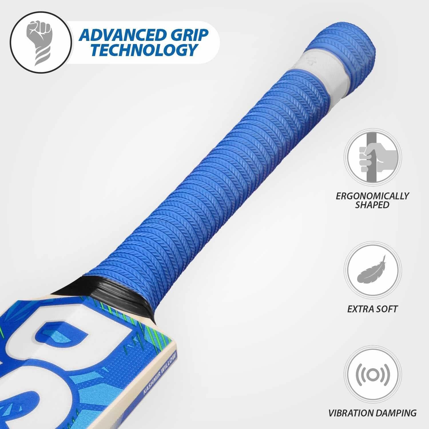 DSC BLU 11 Kashmir Willow Cricket Bat 2023 | Massive Edges| Extended Power Zone 4/7