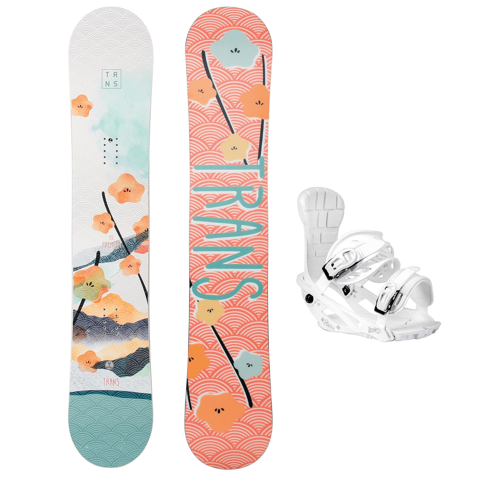 TRANS Trans Damen Snowboard Premium Wood 143 cm Orange + Pipe M Bindung