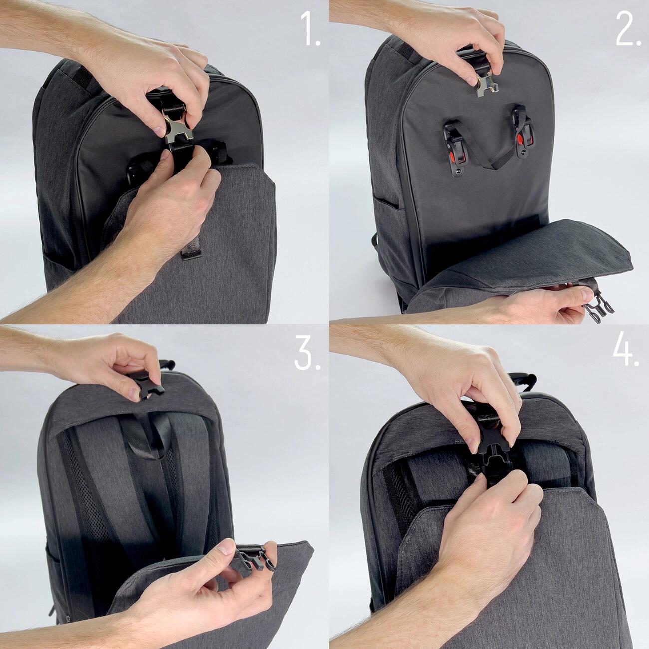 2-in-1 rugzak en tas 30L - Zwart 4/7