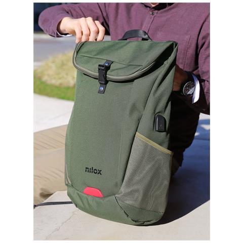 Nilox Green Outdoor Sac à Dos 15.6" – Matériaux Recyclés avec Port USB 4/4