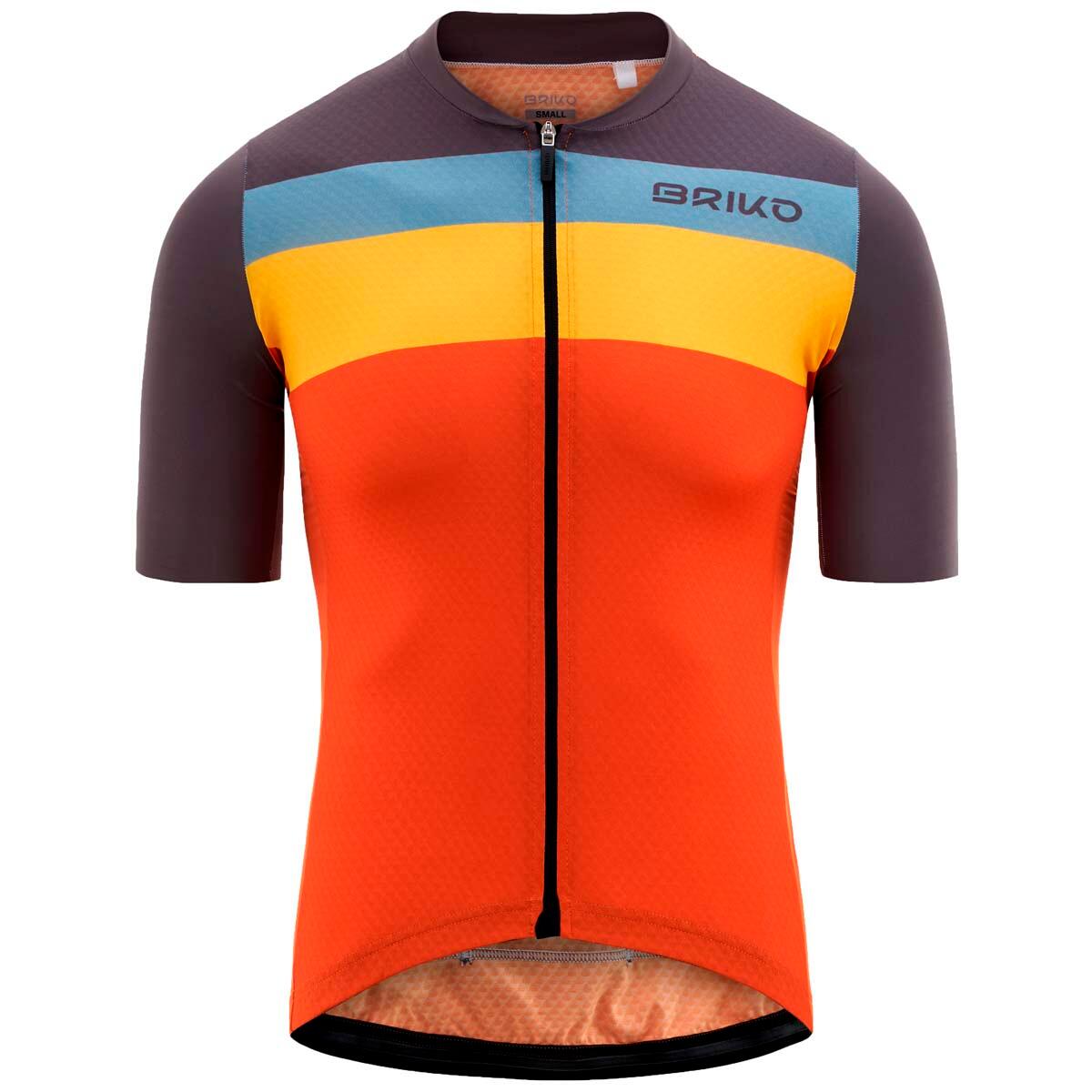 BRIKO briko t-shirt arancio da uomo in materiale sintetico da ciclismo e bici road
