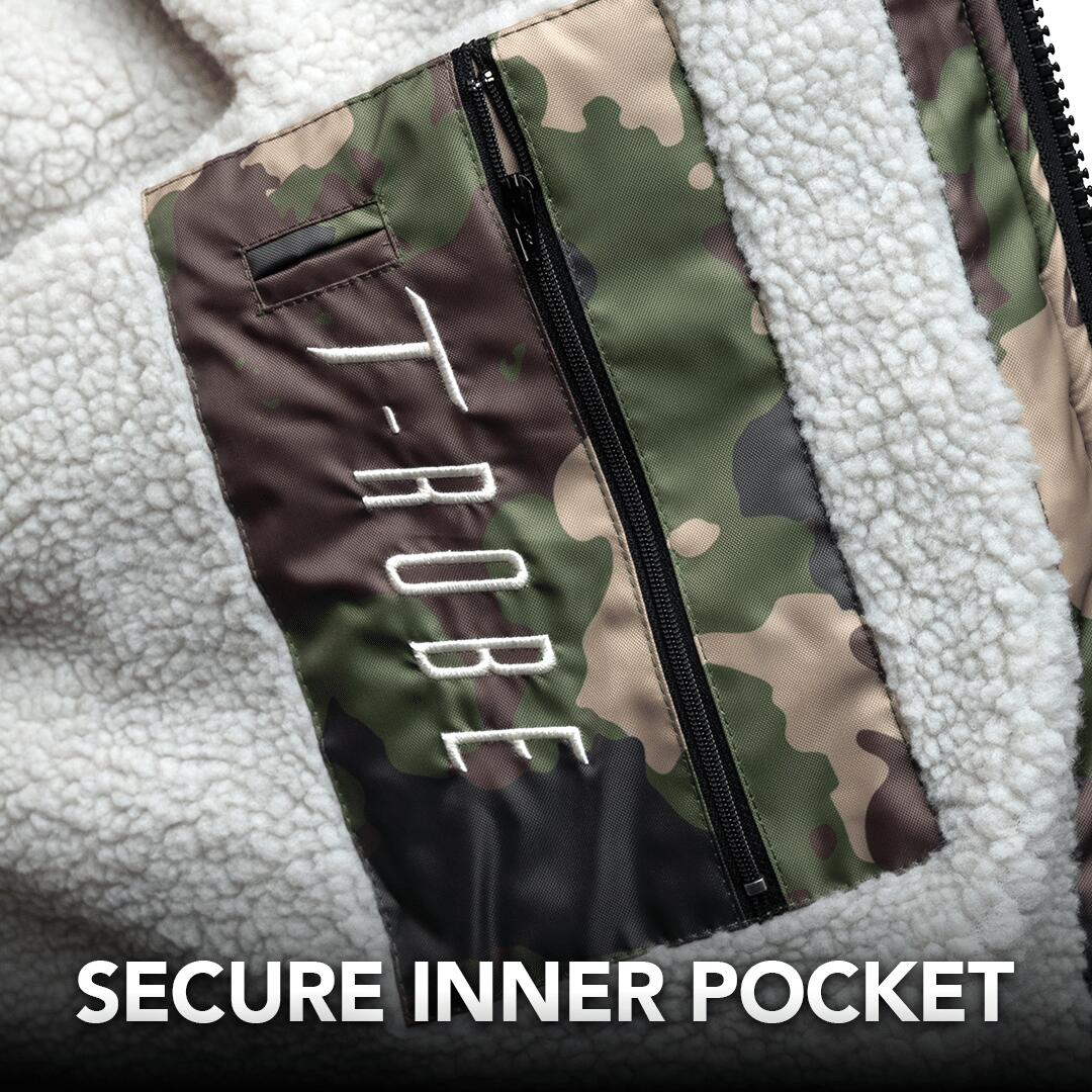 T-Robe Weatherproof Changing Robe - Adults - Camo/Grey - Small | Decathlon