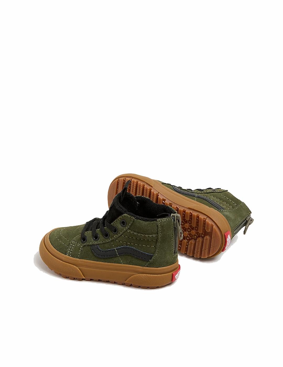 Chaussures pour enfant Vans Mte sk8-hi zip Vert 3/4