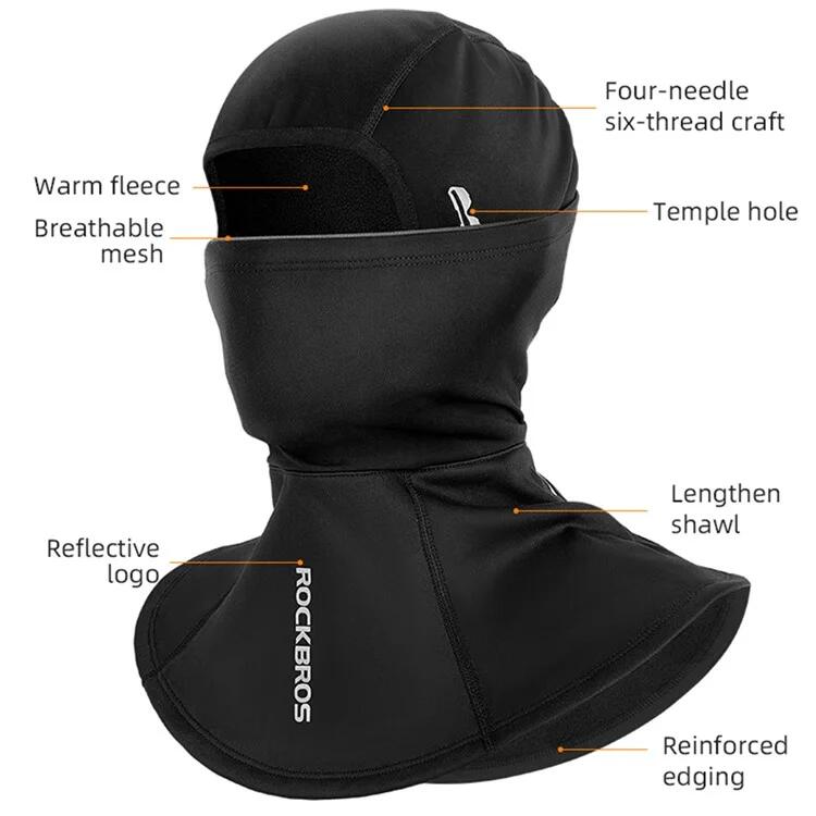 Cache-Cou Moto et Cyclisme Coupe-Vent Doublé Polaire Balaclava 6/7