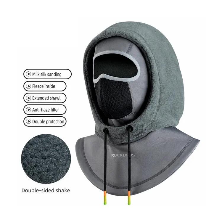 Cagoule cycliste double couche unisexe coupe-vent et chaude 2/7
