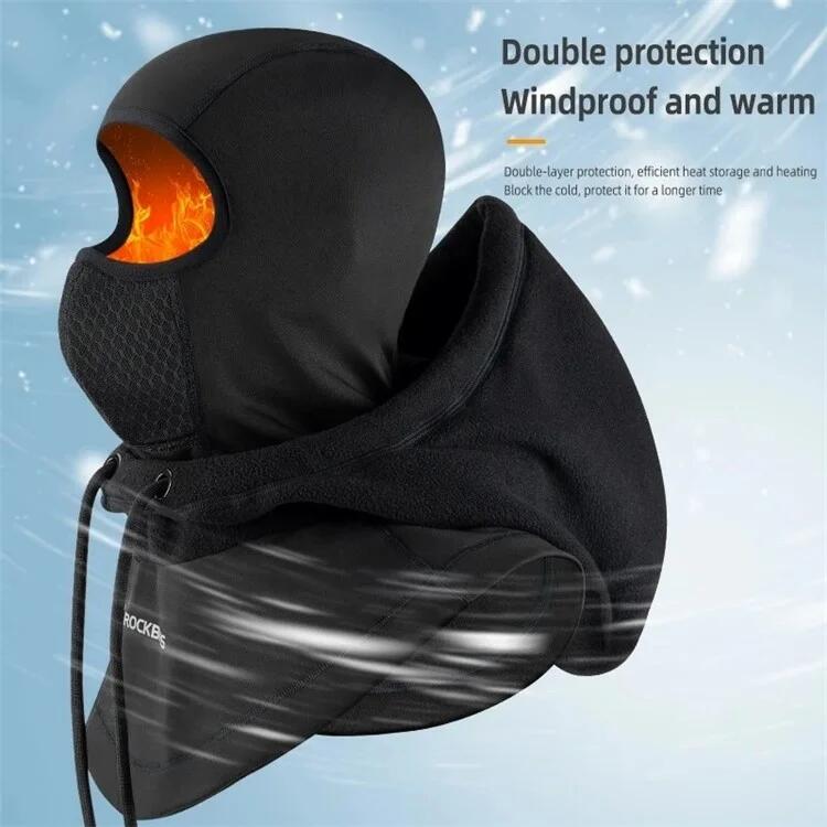 Cagoule cycliste double couche unisexe coupe-vent et chaude 3/7