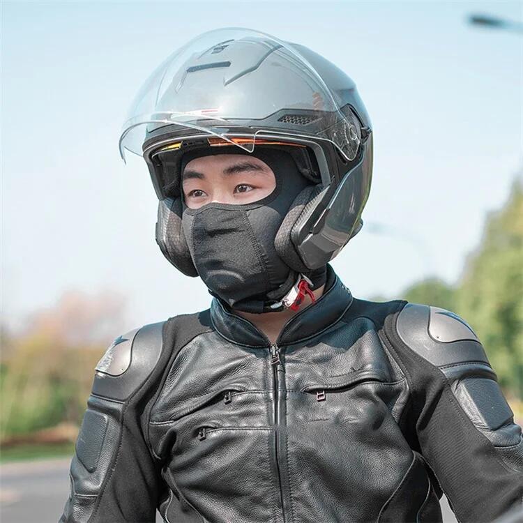 Cagoule balaclava de cyclisme gris foncé avec ouverture pour lunettes 2/7