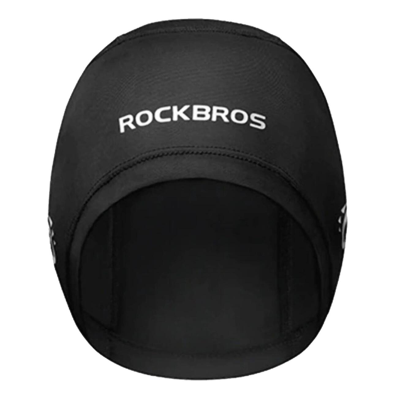 ROCKBROS Boné de ciclismo com recortes para óculos - preto