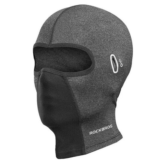Balaclava para ciclismo gris oscuro con agujero para gafas