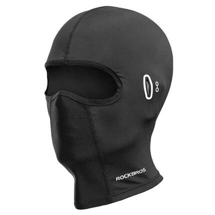 Balaclava para ciclismo negra con agujero para gafas