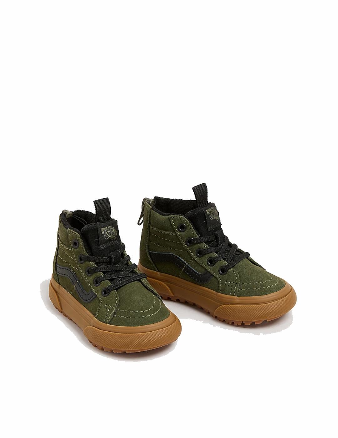 Sneakers per bambino Vans Mte sk8-hi zip Verde 2/4