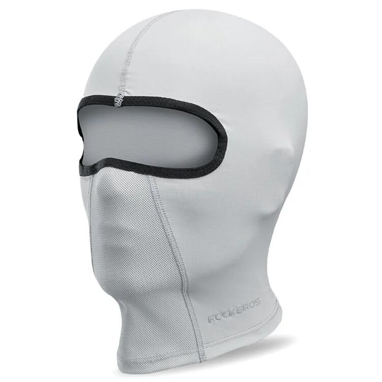 Cagoule balaclava de cyclisme gris clair sans ouverture pour lunettes