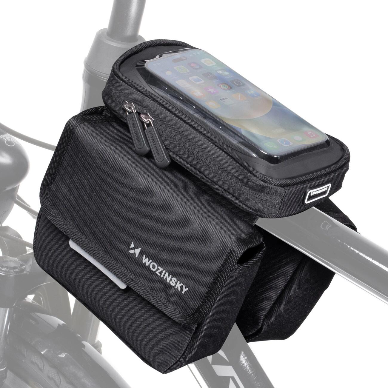 Torba rowerowa na ramę Wozinsky wodoodporne etui na telefon 1,5l