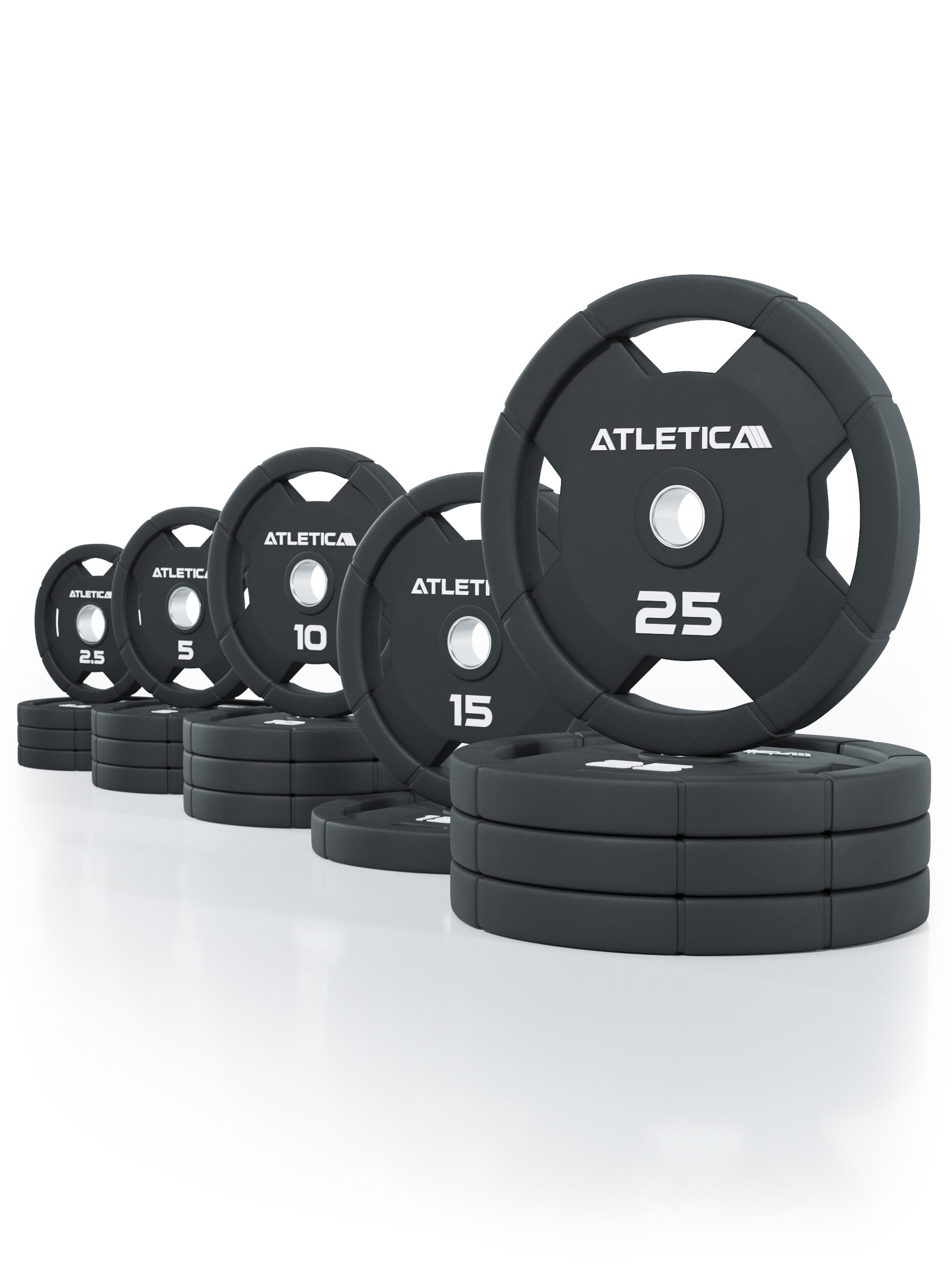 ATLETICA 4H Rubber Plates | 200kg Set | Gummierte Hantelscheiben