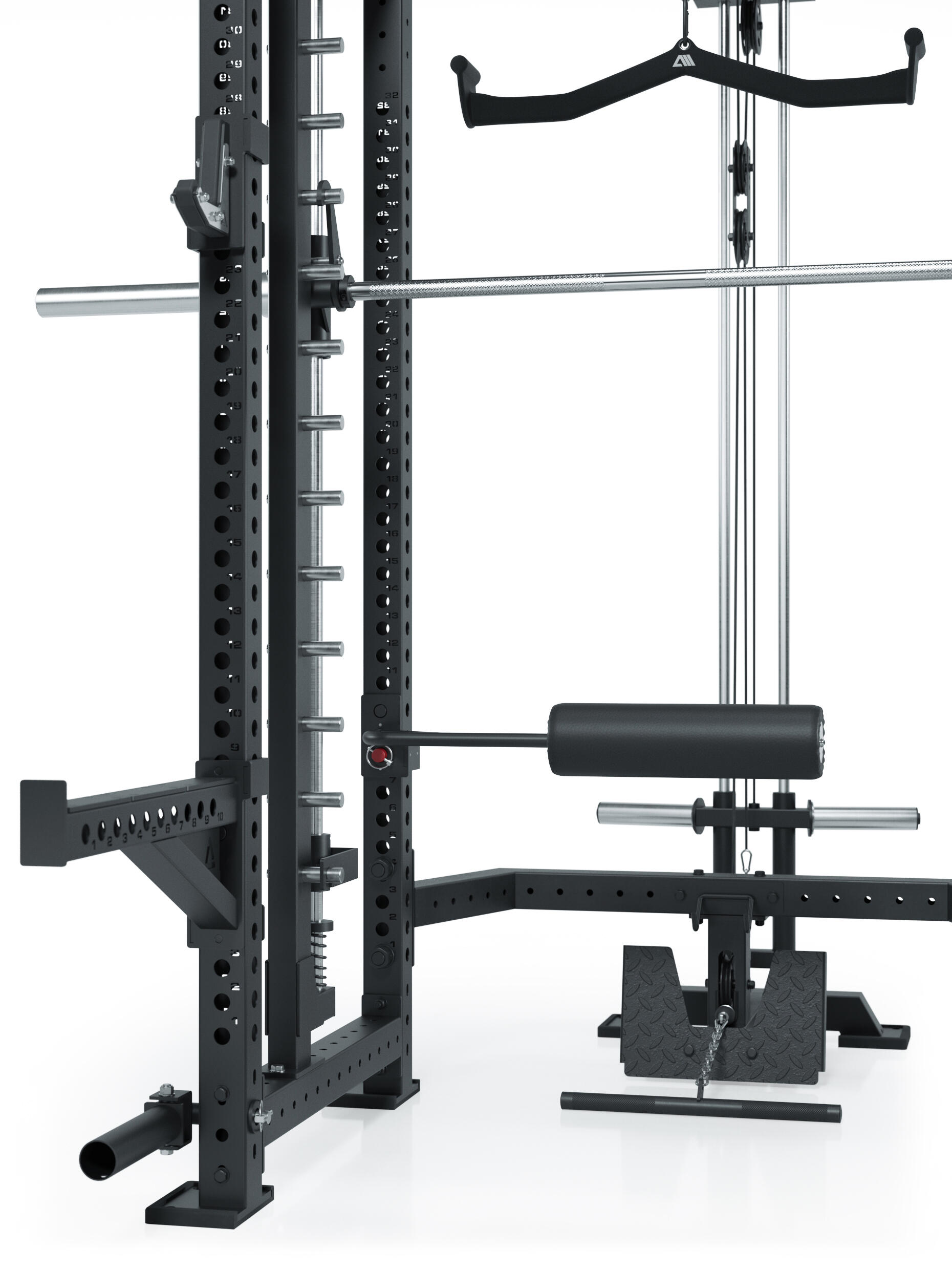 R8 Defender | Power Rack | Inklusive Smith Machine und Latzug-Anbau 6/7