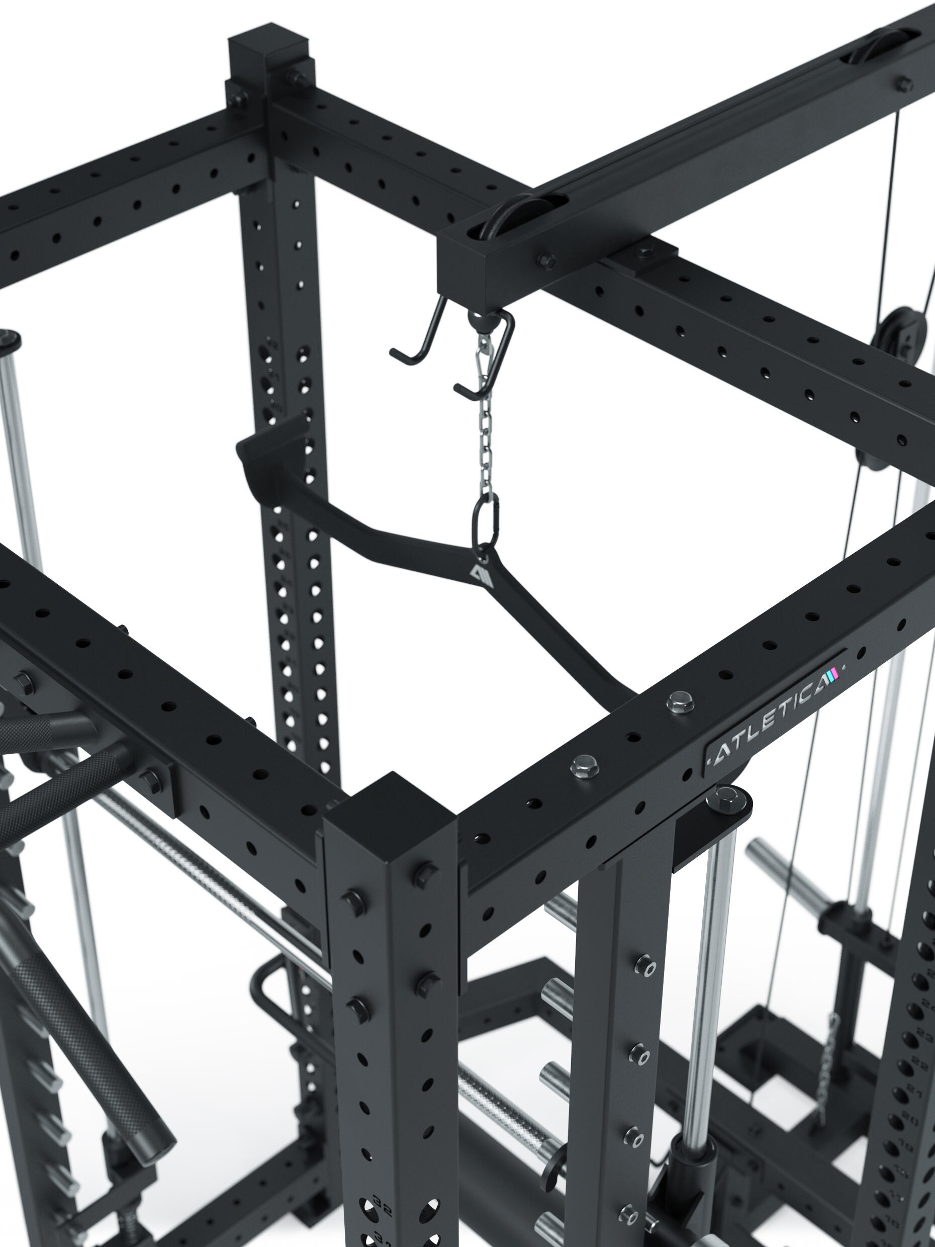 R8 Defender | Power Rack | Inklusive Smith Machine und Latzug-Anbau 4/7